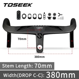 TOSEEK TR5500 Bicycle Handlebar T800Carbon Handlebar Integrated Road 28.6mm Integrated Road Handlebar With Bike Computer Holder