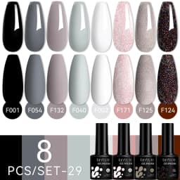 LILYCUTE 12PCs 7ml Nude Brown Red Nail Gel Polish Set Semi Permanent UV Gel For Nail Art Manicure Soak Off Gel Nail Polish Kit