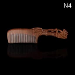 Wood Exquisite Carving Lotus Comb Anti-Static Beard Comb Handicraft Hair Styling Gift's Gift Natural Sandalwood Combs Solid