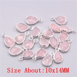 2pcs Natural Rose Clear Pink Quartz Labradorite Amethysts Stone Charm Pendant for Necklaces Earrings Jewelry Making Accessories