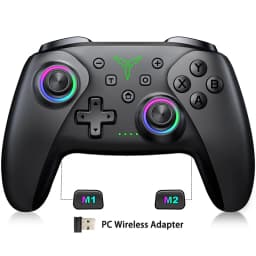 Dinofire Wireless Bluetooth RGB Controller for Nintendo Switch/Switch OLED/Lite Mobile Wired PC Gamepad Multi-Function Joystick