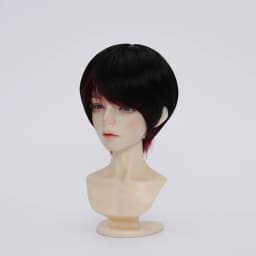 Doll's Wig for 1/3 1/4 1/6 Bjd Doll Color Blocking Short Hair Soft Silk Play House Girl Toys Dress Up Doll Accessories, No Doll