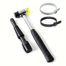 PHYHOO Aluminium Ring Sizer Mandrel Finger Sizing Measuring Stick and Stainless Iron Ring Sizer Guage Set 0-13 Jewelry Tools