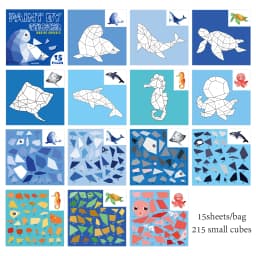 2Style 15Pcs/book Land Animals and Sea Creatures Theme Sticker Book DIY Free Collage Puzzle Leisure Stickers