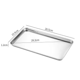 Rectangle Stainless Steel Tray Buffet Presentation Tray Metal Food Serving Plate Rice Noodle Pan Home Dishes Storage Organizer