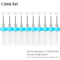 XCAN 10pcs 0.1-3.175mm PCB Drill Bit 3.175 Shank Micro Carbide Drill Bit Set For Printed Circuit Board Wood Modeling