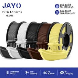 JAYO PETG 3D Printer Filament PETG Jayo Filament No Bubbles No Drawing Smooth Multiple Colors 3D Printer Accessories 1.1kg/Roll