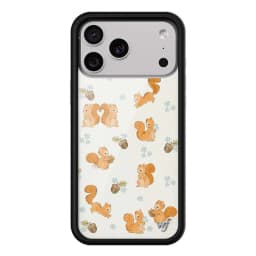 Wildflower Ins Squirrel Friend Floral Phone Case for iPhone 18 17 16 15 14 13 12 Pro Max Plus WF Cartoon Animal Shockproof Cover