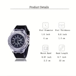 Luminous Electronic Watch For Students, Rhinestone Couple , New Year's Gift