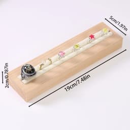 Walnut and Beech Wood Ring Display Tray, Fashionable High-end Accessory Display Stand Holder, Black Beige Ring Storage Rack