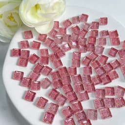 Mosaic Tiles for Crafts Blue Shine Assorted Color 50pcs Glass Glitter Mosaic Supplies Pieces Bulk Square Shape Home Decoration