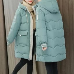 Plus Size Women Long Down Cotton Jacket Winter Thicken Women's Parkas Warm Hooded Coat New Korean Loose Cotton Coat Female Tops