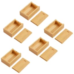 5PCS Unfinished Storage Boxs Solid Natural Wooden With Sliding Top For Necklace Ring Gift Blank Box USB Decorative Gift Case Box