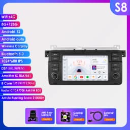 2Din Android 12 CarPlay Android Auto Radio For BMW E46 M3 318/320/325/330/335 Rover 75 Coupe Car Multimedia GPS 4G autoradio
