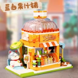 Keeppley New Product Cute Cat Street View Building Block Assembly Toy Furniture Decoration Creative Children's Toy Birthday Gift
