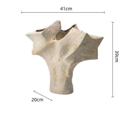 Red Irregular Geometric Vase Abstract Ceramic Handicraft Floral Arrangement Flower Vase Flowerpot Home Decoration Accessories