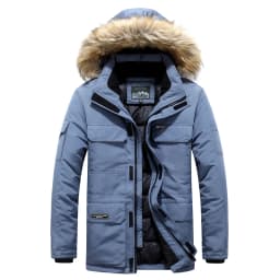 -30 Degree Winter Down Jacket Men Down Cotton Parkas Coat Mid-length Large Fur Collar Male Thicken Coat Snow Overcoat Parka
