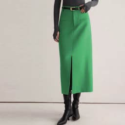 Spring and Autumn New Open Fork Autumn and Winter 2025 High Waist Suit Straight Medium and Long Fashion Skinny Skirt