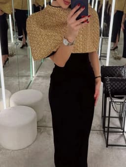 TWOTWINSTYLE Gold Loose Spliced Folds Chic Wraps for Women O Neck Sleeveless Elegant Intellectual Wrap Female Summer Fashion New