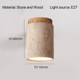 Japanese Wabi Sabi Style Yellow Cave Stone Ceiling Light Designer Retro Creative Entrance Hallway Foyer Balcony LED