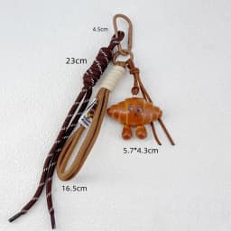 Korean Style Bread Bag Pendant Autumn-Winter Keychain Ornament Braided Rope Bag Pendant Alkali Water Bound Bread Multifunction