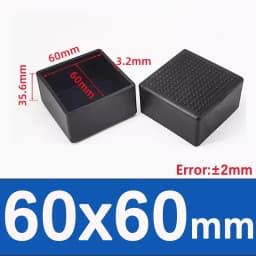 Black Square Chair Leg Caps PVC Non-slip Table Foot Dust Cover Socks Floor Protector Pads Pipe Plugs