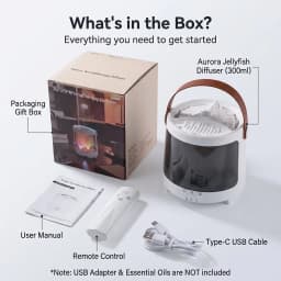 300ml Jellyfish Aroma Diffuser Flame Aurora Mist Humidifier with Remote USB Powered Ultrasonic Cool Air Lamp Home Decor Gift