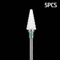 5pcs Ceramic Milling Cutter For Manicure Set Nail Drill Bit Mill Manicure Machine Pedicure Tools for Removing Gel File 3/32 Inch