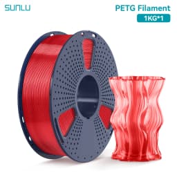 SUNLU 1 Roll PETG Clear Filament 1.75 ±0.02 mm 1 kg Spool (2.2 lbs) High Toughness Neatly Wound Filament Fit Most FDM Printer