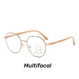 Retro Round Progressive Multifocus Reading Glasses Metal Frame Far Sight Glasses High Definition Anti-blue Presbyopia Glasses