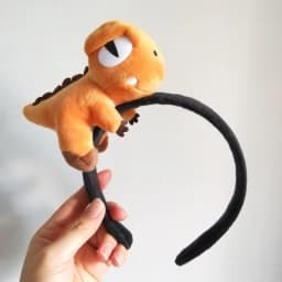 1pc cartoon green dinosaur cute shampoo headband, super cute doll head rope, dual-purpose plush delicate brooch hairpin