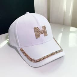 Female Baseball Cap Letter M&d Rhinestones Korean Version Of Female Leisure Hat Outdoor Sports Motorcycle Cap Street Wind Visor
