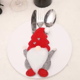 4pcs Gnome Christmas Cutlery Holder Knife Fork Pocket Bags Santa Claus New Year Party Dinner Decoration Xmas Tableware Cover