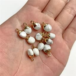 5pcs Natural Stone Oval Faceted Charm Pendant for DIY Jewellery Making Necklace Earrings Gem Pendant Accessory 6x10MM Wholesale