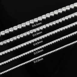 Certified GRA Moissanite Tennis Necklace 3/4/5/6mm Solid 925 Sterling Silver Diamond Tennis Necklaces for Women Man MS035