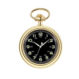 New Classic Retro Luminous Straight Plate Uncovered Double Arabic Numeral Mechanical Pocket Watch Suitable for Men and Women