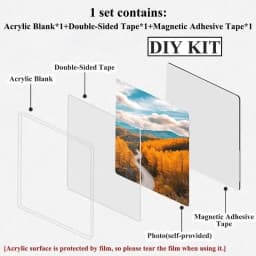 DIY Blank Clear Acrylic Fridge Magnet Kit Transparent Refrigerator Stickers Handmade Home Decor Creative Craft No Photo Included