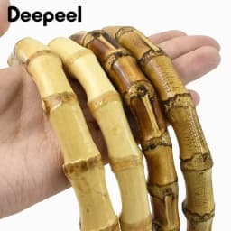 2/4Pcs Deepeel 12cm Natural Bamboo Bag Handles for Women Handbag Handle Purse Frame DIY Handmade Making Bags Replace Accessories