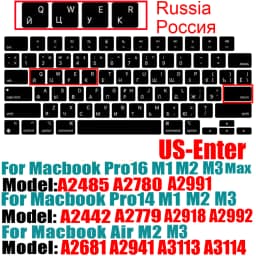 Compatible Keyboard Cover for 2022 MacBook Air 13.6 M2 A2681/2021 2023 MacBook Pro14 16 M1 A2442 A2485 A2779 A2780 with Touch ID