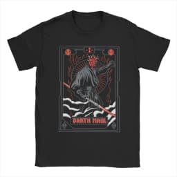 Darth Maul Jedi Master Lightsaber Logo T Shirt for Men Cotton Vintage T-Shirts Round Neck Tees Short Sleeve Clothes Gift Idea
