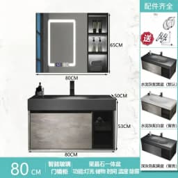 Modern Bathroom Cabinet Smart Mirror Cabinet Rock Integrated Washbasin Bathroom Vanity Cabinets with Sink Bathroom Furniture