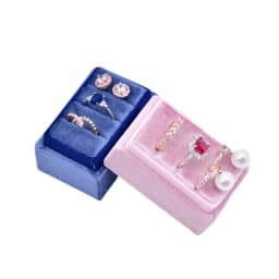 Velvet 3 Slots Ring Box Jewelry Display Holder Portable Ring Storage Organizer Case for Rings Jewelry Gift Box for Women