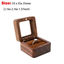 Free Custom Name Walnut Wooden Ring Box Personalized Wedding Anniversary Gift Walnut Wood Engagement Wedding Rings Box Gift