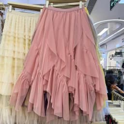 Elegant Petal Fine Mesh Half Skirt Women Spring Summer Irregular Long Fairy Skirt mid Length Korean Style High Waist Elastic