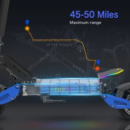 REDDYDY RD2 Electric Offroad Scooter 45MPH Max Speed 3600W Peak Dual Motors Adult Scooter 60V18.2Ah High Capacity Battery 50Miles Max Range 3-riding Modes 10.5" Off-Road Tires Dual Hydraulic Disc Brakes Dual Shock Absorbers NFC Unlocking APP Smart Control