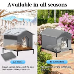Stray Cat Houses with Mat Waterproof Summer Cool Shelter Foldable Pet Cave Nest Sleeping Beds for Outdoor Cats Small Dog Puppies