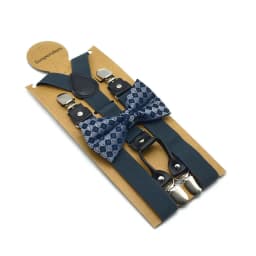 Solid Color Bowknot Elastic Leather Suspenders Braces Men Women Adjustable Straps For Wedding Suit Skirt Accessories Gift