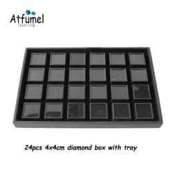 Diamond Jewelry Storage Box Stone Gem Jewellery Packaging Box 3cm/4cm/5cm Counter Gemstone Organizer Charms Diamond Display Tray