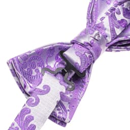 Purple Lilac Lavender Pansy Violet Silk Mens Bow Tie Hanky Cuffs Set Pre-tied Butterfly Knot Bowtie for Male Wedding Business