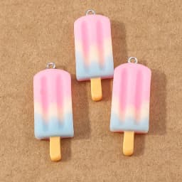 10pcs 34*15mm Resin 3D Simulation Ice Cream Charms Pendant for Earrings Necklace DIY Jewelry Making Accessories Supplies